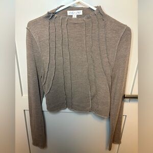 She + Sky Brown Knit Top